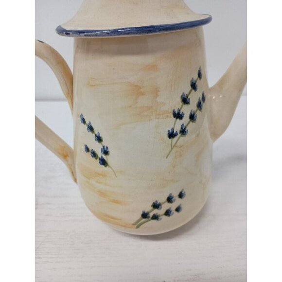 Vintage F. Main Pottery Porcelain Tea Pot Hand Made Cottagecore Country Signed - Picture 10 of 13